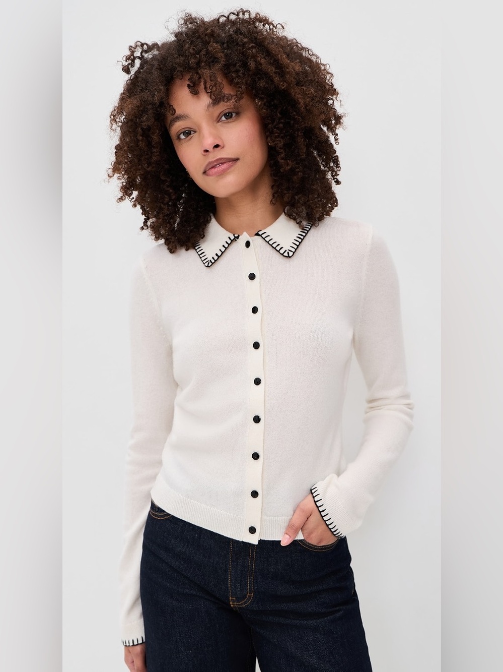 Reformation Florentina Cashmere Collared Cardigan